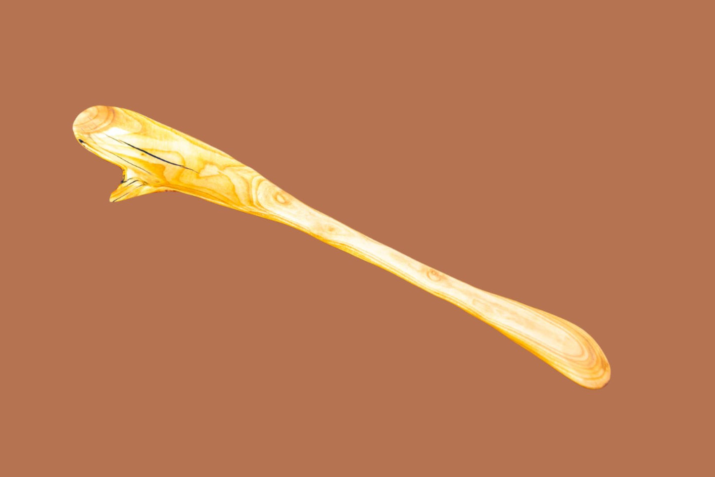 Hand carved apricot wooden spoon