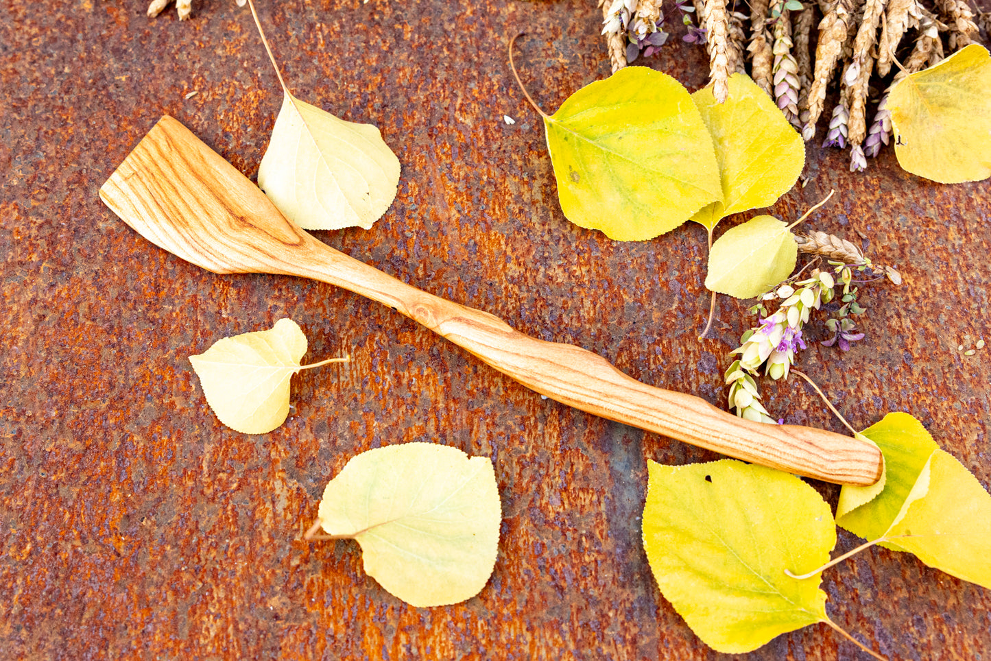 hand carved apricot wood spatula