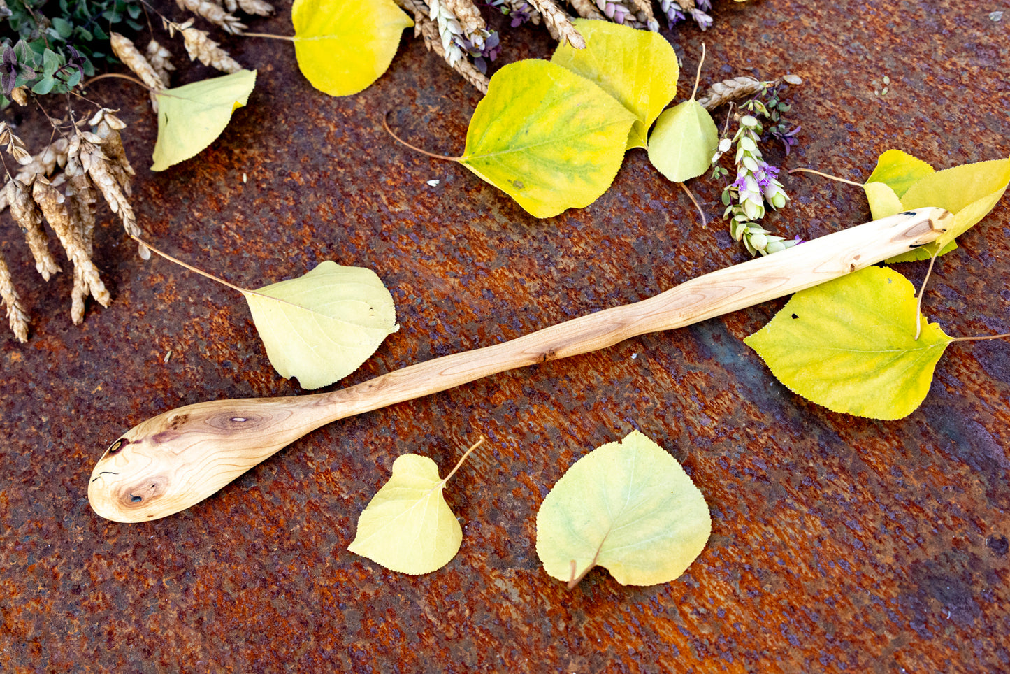 hand carved lilac wood spoon