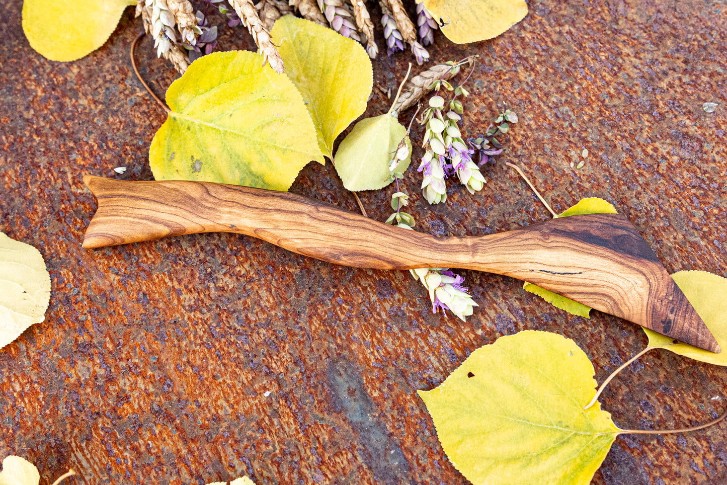 handcarved apricot wood spatula