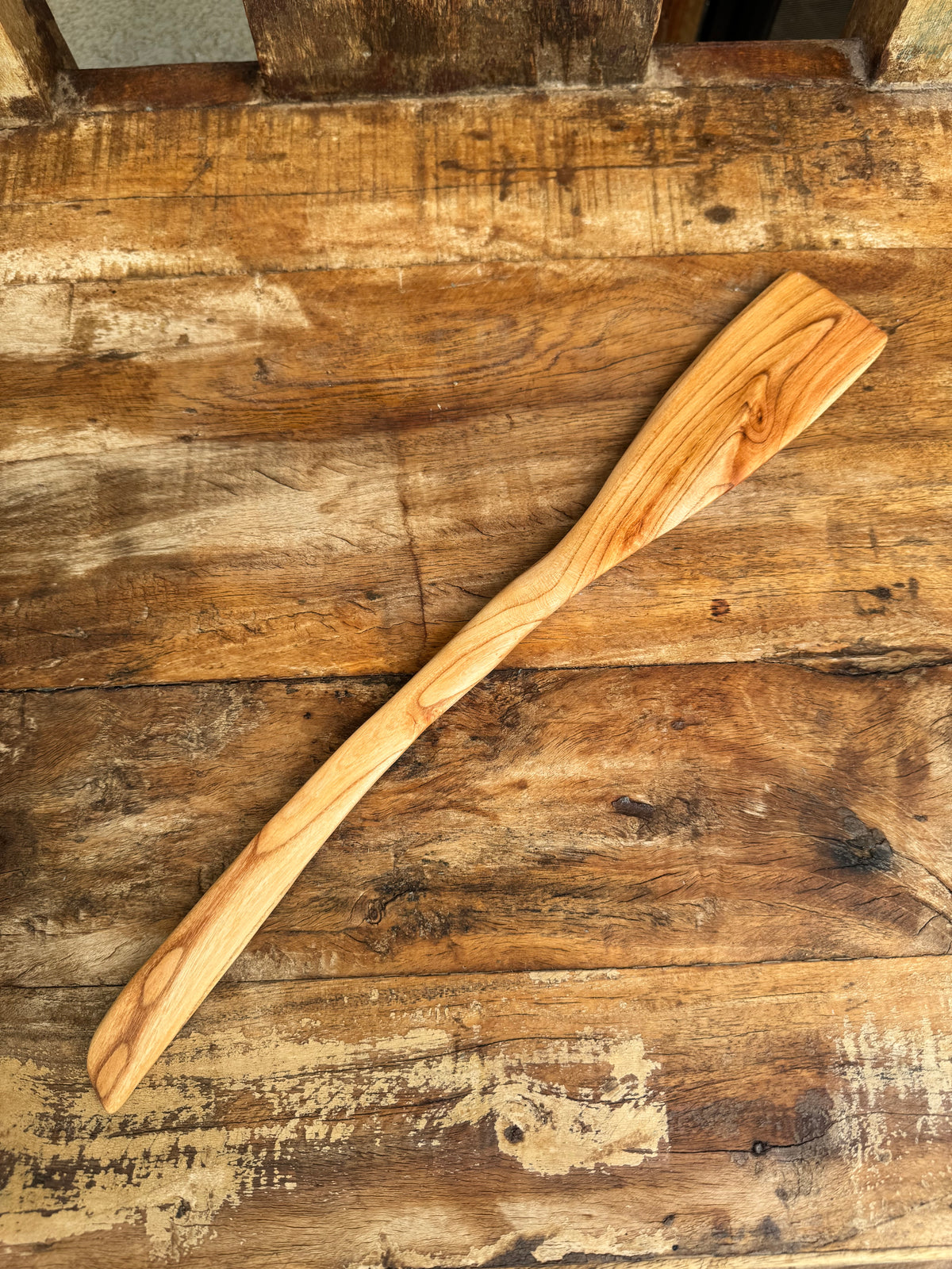 Handcrafted Apricot Wood Light-Duty Spatula – 14.5"
