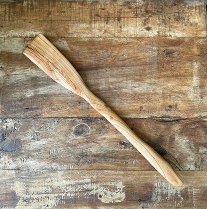 Handcrafted Apricot Wood Sourdough Spatula – One of a Kind, 15"