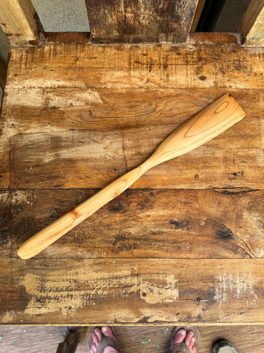 Handcrafted Apricot Wood Sourdough Spatula – One of a Kind, 15"