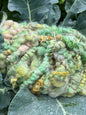 Meadow Mint Handspun Alpaca & Angora Art Yarn with Sari Silk — 42 Yards