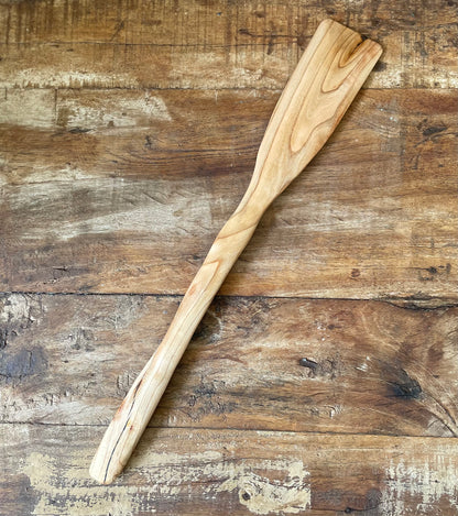 Handcrafted Apricot Wood Sourdough Spatula – One of a Kind, 15"