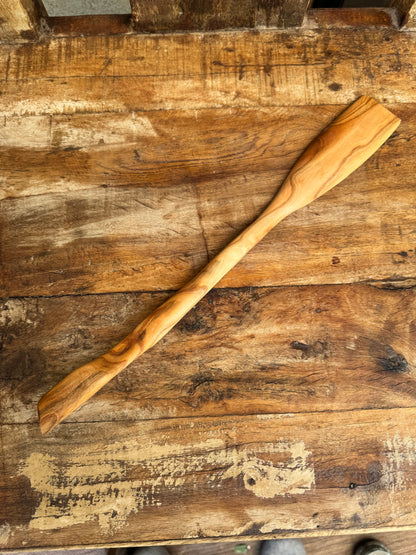 Handcrafted Apricot Wood Sourdough Starter Stirrer – One of a Kind, 14.5"