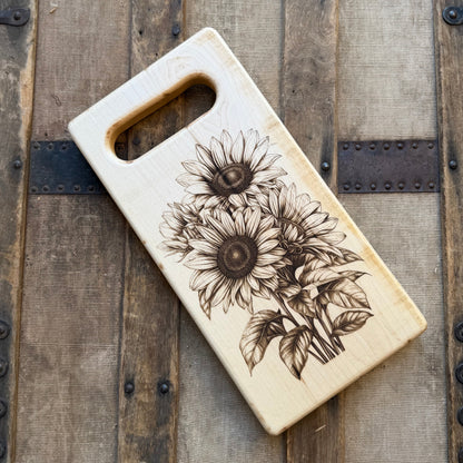 Maple Charcuterie Board w/Sunflower Engraved