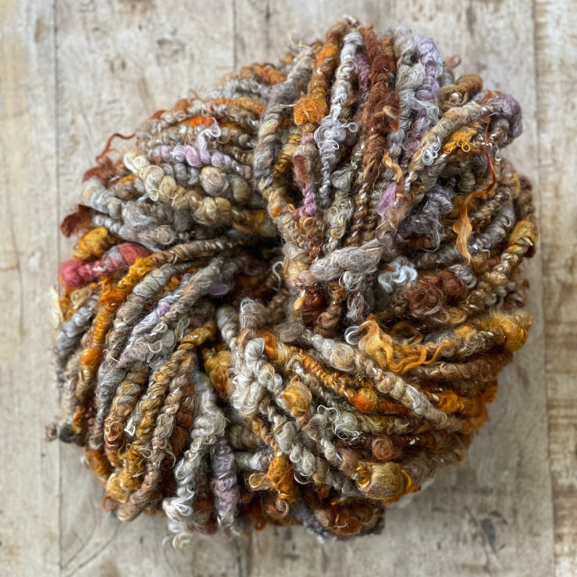 Handspun Coil & Lock Spun Angora Art Yarn – 50 Yards