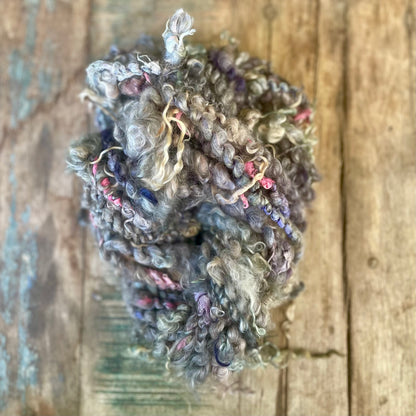 Moonmist Garden Hand Spun Angora Yarn with Sari Silk