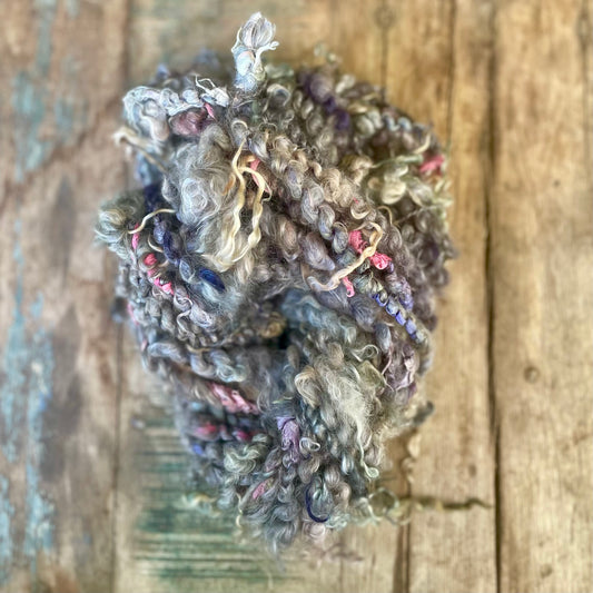 Moonmist Garden Hand Spun Angora Yarn with Sari Silk