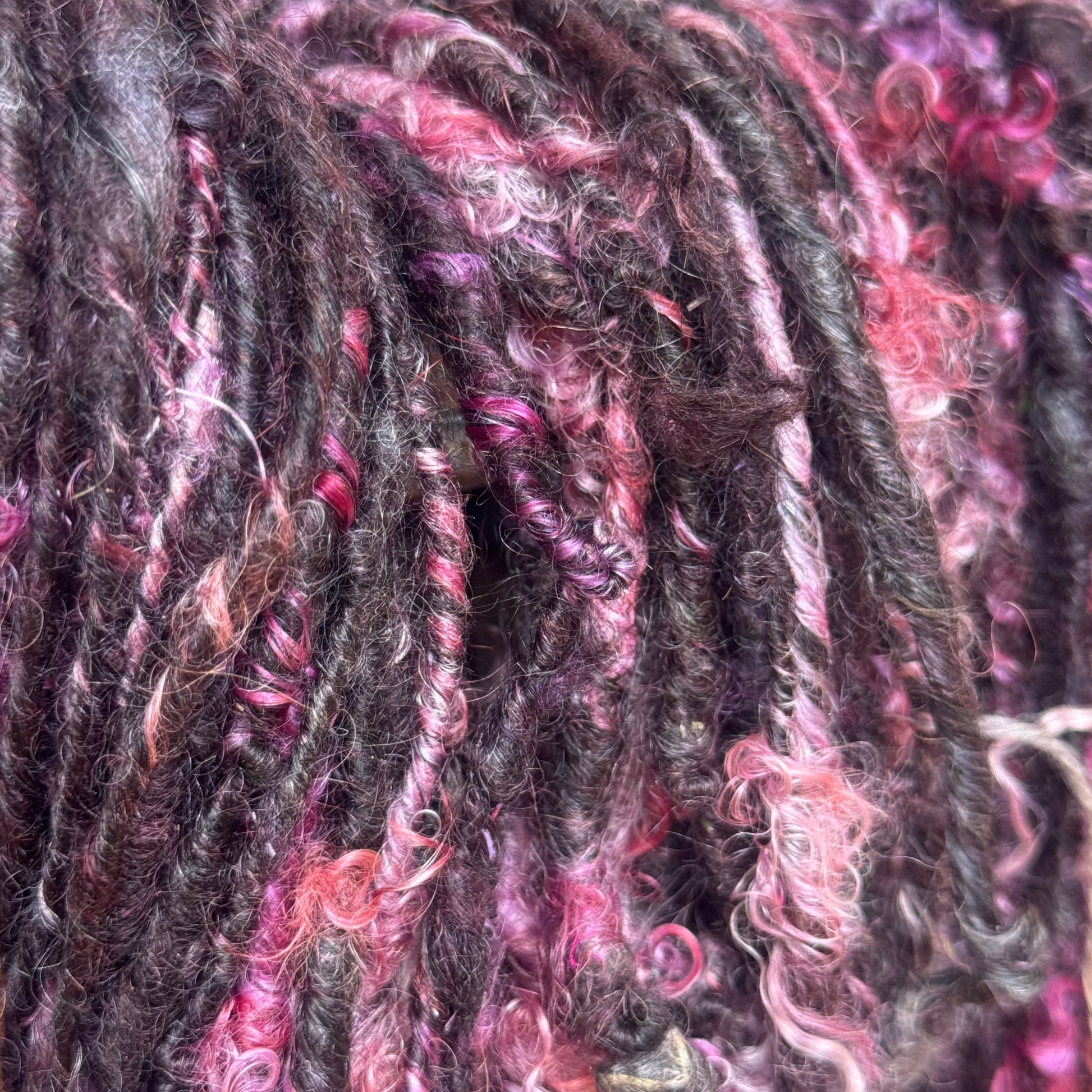Angora, Mohair single hand spun yarn for weaving, knitting, crochet 