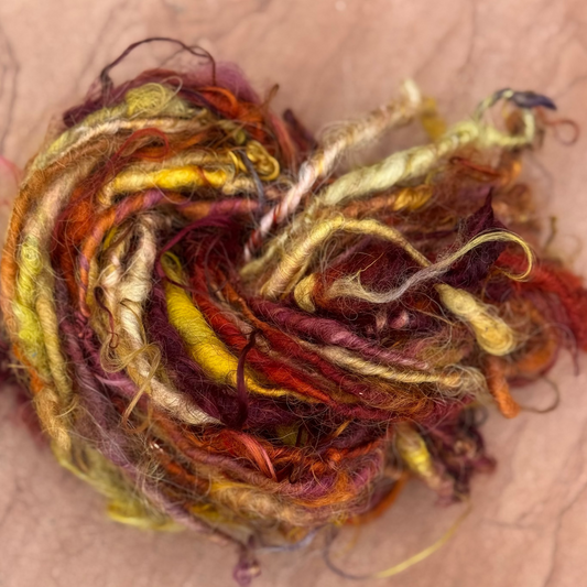 Icelandic Handspun, hand dyed art yarn